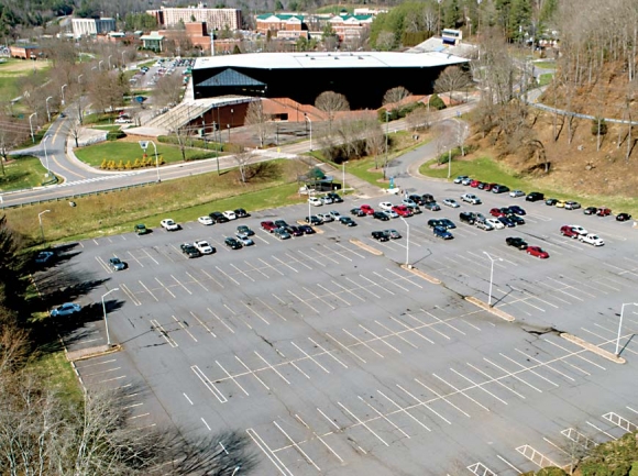 This parking lot, known as the North Baseball Lot, is WCU’s preferred site to construct its first parking deck. WCU photo