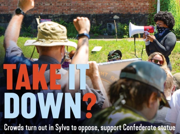 Take it down? Crowds turn out in Sylva to oppose, support Confederate statue