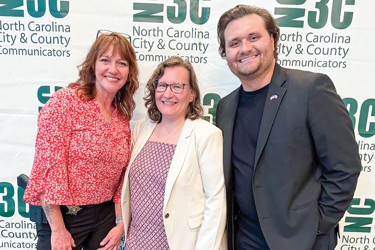 (From left) Gina Zachary, Allison Richmond and Dillon Huffman. Haywood County government photo