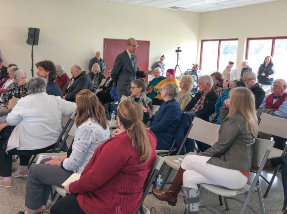 Macon County residents voice their concerns over Angel Medical Center’s new one HCA Healthcare during a public forum held by the independent monitor hired to oversee the transition from Mission to HCA. File photo