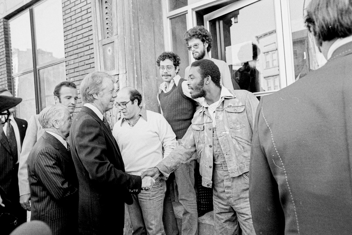 President Jimmy Carter greets residents in the South Bronx, Oct. 5, 1977. U.S. National Archives photo