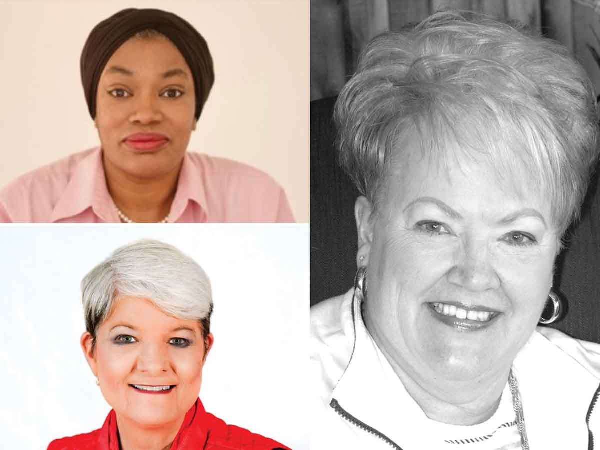 Kim Moore (upper left), Lisa Buchanan (bottom left) and Lynn Dillard will join the Jackson School Board.