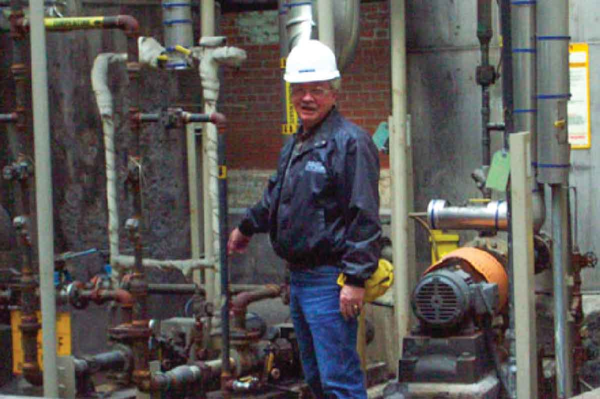 A mill worker carries out his duties. Donated photo