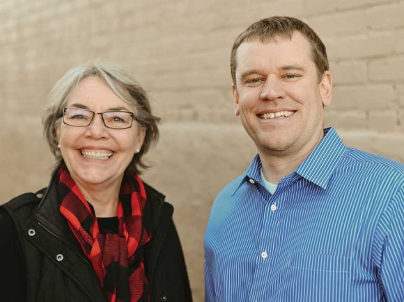 Jordan Smith (right) will become Mainspring Conservation Trust’s new director when Sharon Taylor (left) retires this month.  Donated photo