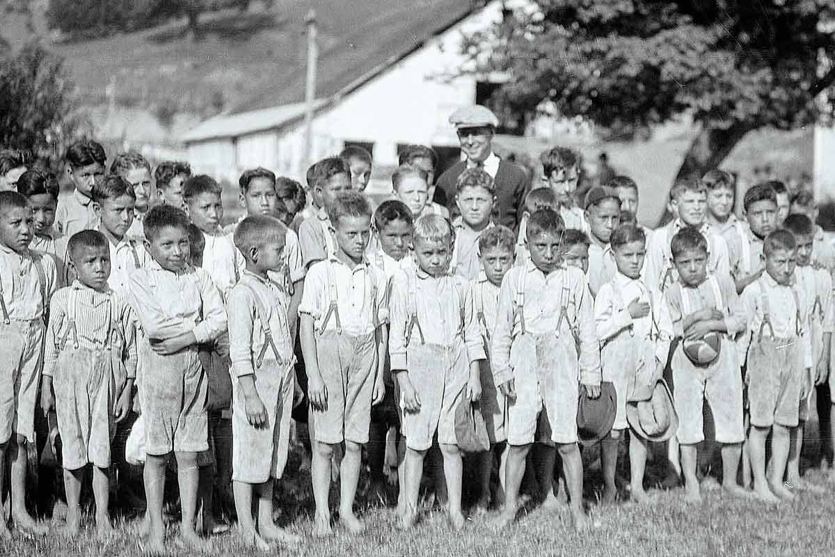 Students stand outside for a group photo in front of the Cherokee Boarding School. The Indian Child Welfare Act was created to combat decades of policies aimed at separating Native American children from their culture, often through enrolling them in boarding schools. Hunter Library/WCU photo 