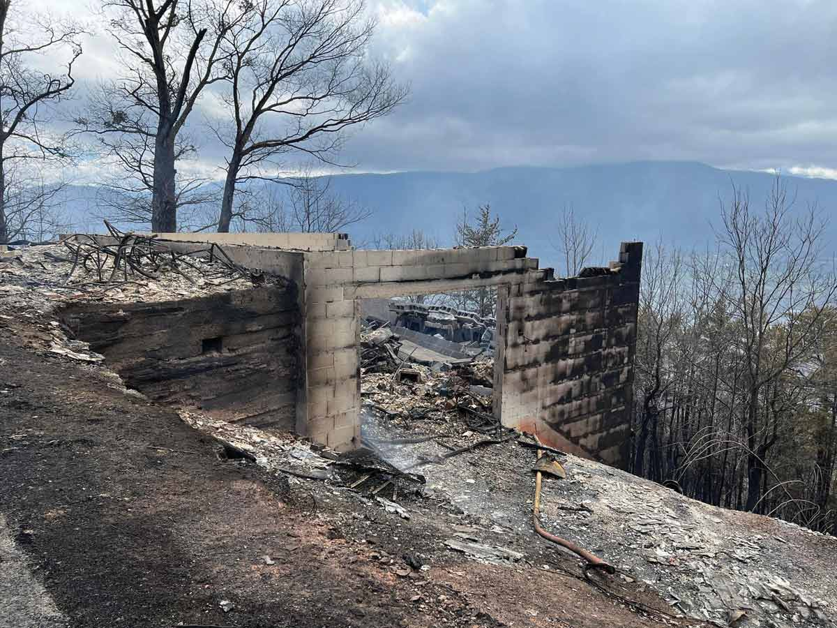 The Hatcher Mountain Road/Indigo Lane Fire in Sevier County damaged more than 300 structures. Sevier County Emergency Management photo