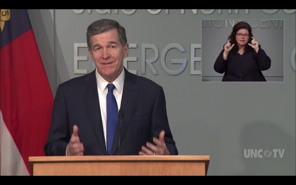 Gov. Roy Cooper discusses the status of COVID-19 reopening plans on June 24. 