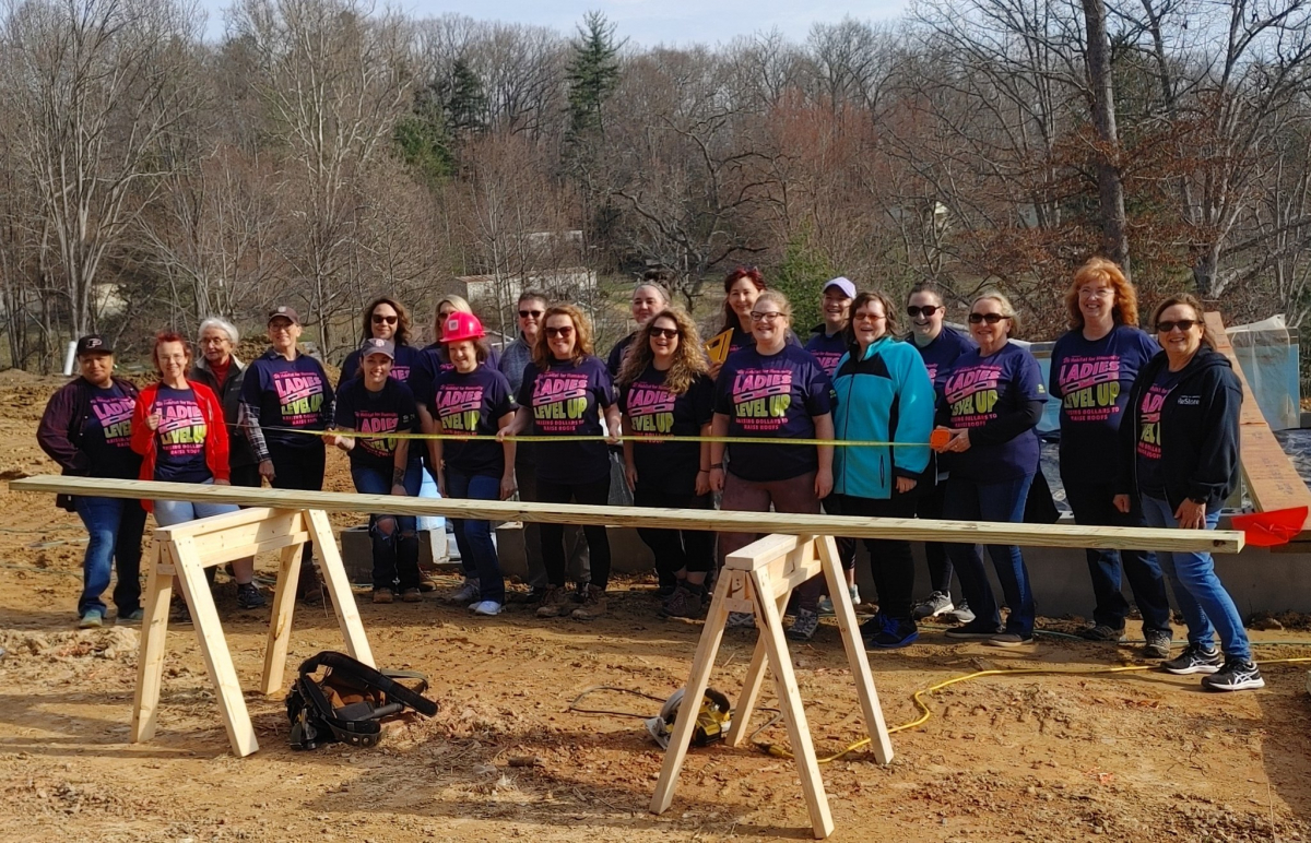 Volunteers gathered together March 5 for the first time since the pandemic to build a Habitat for Humanity home in the Chestnut Park neighborhood of Waynesville. The home under construction was completely funded by women through the Ladies Level Up initiative. 