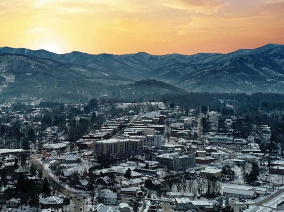 Sunrise over Waynesville. A Shot Above photo