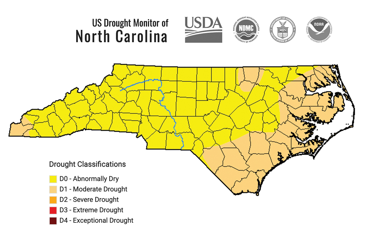 The drought has held steady over the last week. ncdrought.org photo