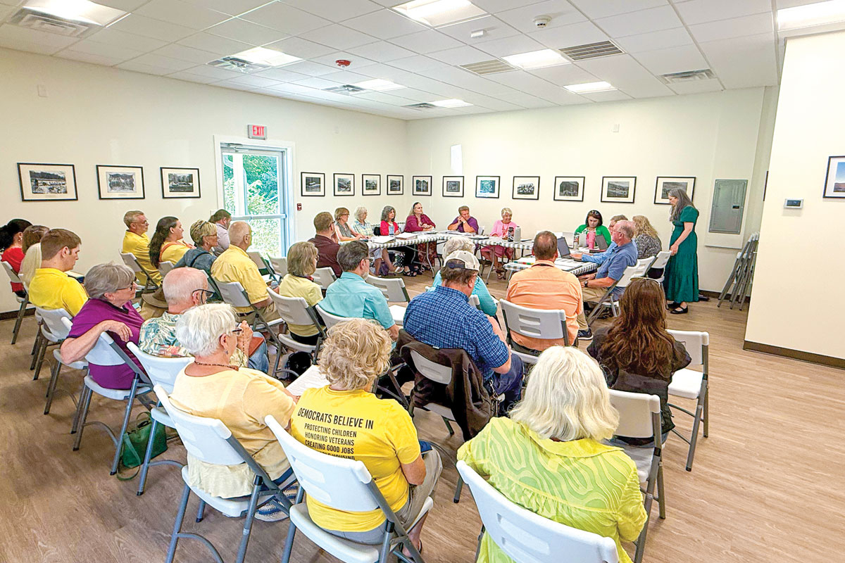 The meeting drew enough of a crowd to fill the small room at the Nantahala Community Center, which is attached to the Nantahala Community Library.