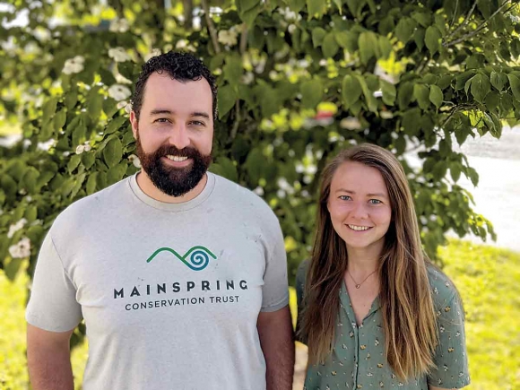 Alex Jump (left) and Emmie Cornell are Mainspring Conservation Trust’s newest employees. 