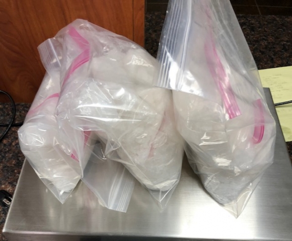 Jackson County deputies found more than 5 kilograms of suspected methamphetamine as a result of the incident. 