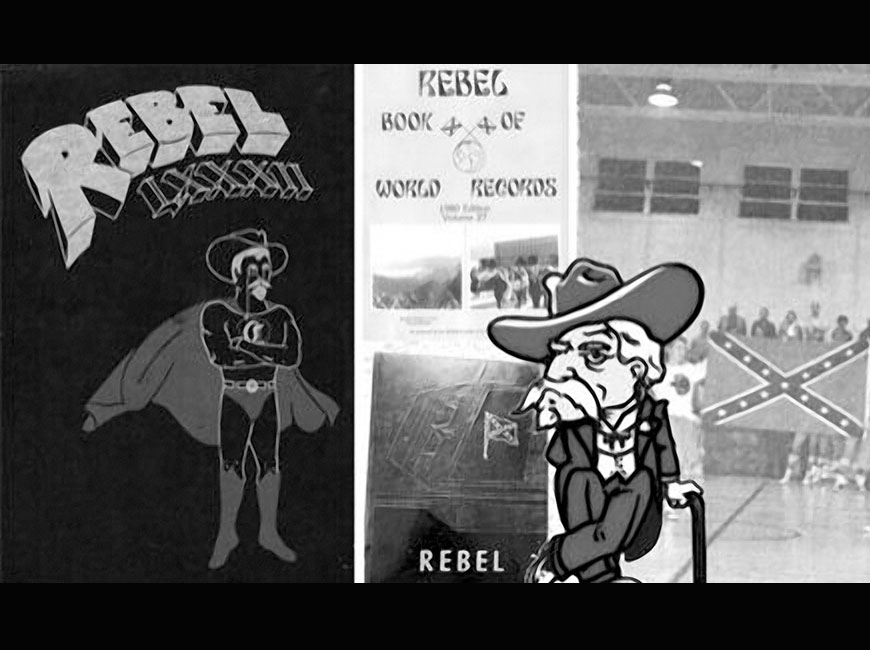 Use of the Rebel mascot adopted by Cullowhee High School in 1958. Donated