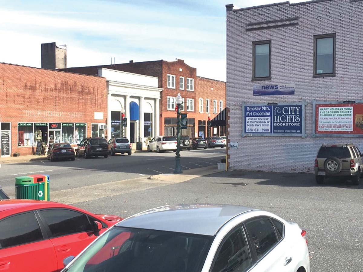 A quarter-acre parking lot the Town of Sylva leases on the corner of Main and Landis streets is one of three lots where downtown residents and workers are encouraged to park in a newly approved ordinance amendment. Lilly Knoepp photo