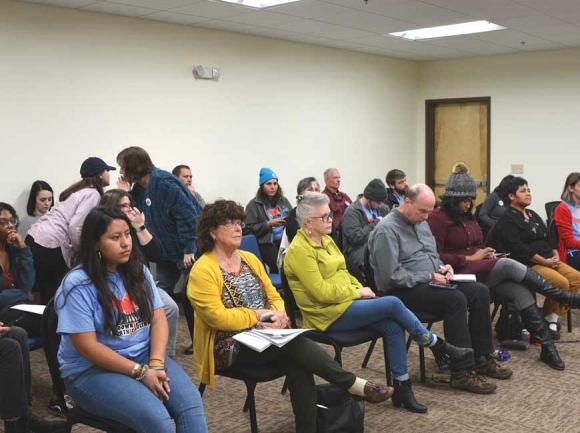 Members of Down Home North Carolina await the provisional vote tally at the Jackson County Board of Elections Nov. 15. Cory Vaillancourt photo