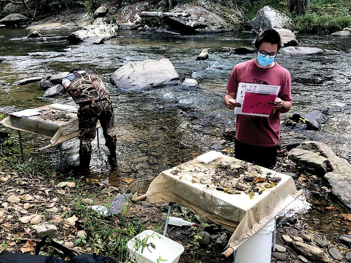 Volunteers monitor stream quality for The Environmental Institute. Donated photo