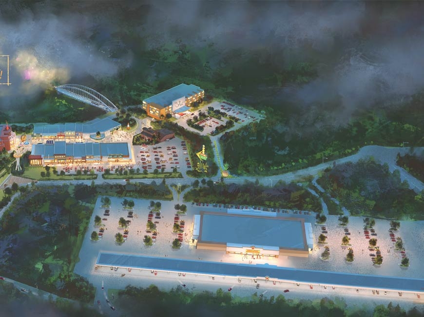The newly unveiled vision for a road trip themed development along Interstate 40 in Sevierville is expected to welcome visitors starting in 2022. Donated rendering