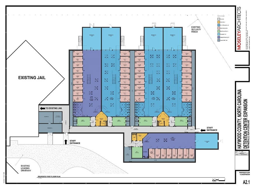 A proposed jail addition would result in the demolition of the current jail annex. Haywood County photo