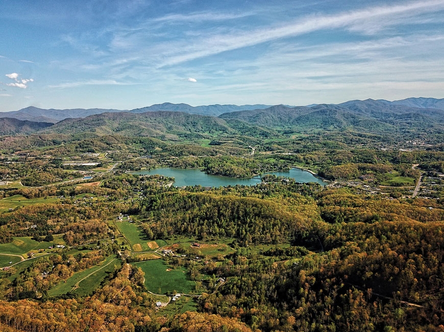 Blue skies like the one shown over Lake Junaluska weren’t the norm 30 years ago like they are today. A Shot Above photo