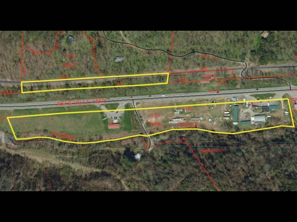 The Town of Canton has made an offer to purchase the west end of a parcel on the northern border of the Chestnut Mountain tract. Haywood GIS photo