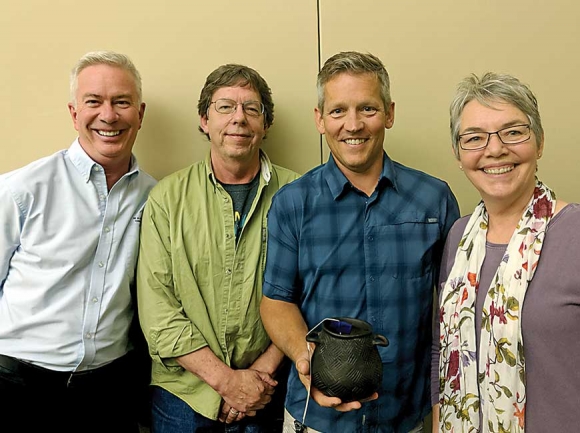 Richard Clark (third from left) is pictured with Mainspring board member Chris Brouwer, (from left), Founding Director Paul Carlson and Executive Director Sharon Taylor. Donated photo