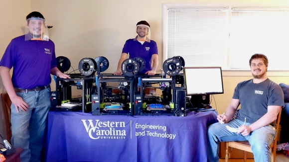 WCU students triple face shield production