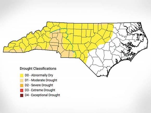 The latest drought map was published Oct. 31 based on data gathered through 8 a.m. Oct. 29. N.C. Drought Monitor map