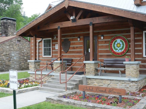 Outside media representatives are allowed inside the Cherokee Council House, but not in the chamber where Tribal Council meets. Holly Kays photo